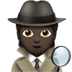 🕵🏿 detective: dark skin tone display on Apple